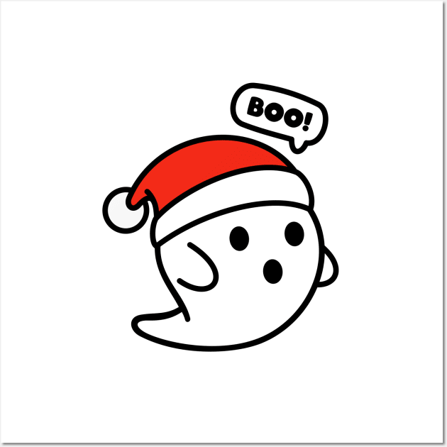 BOO! Christmas ghost Wall Art by taufikrizkyy